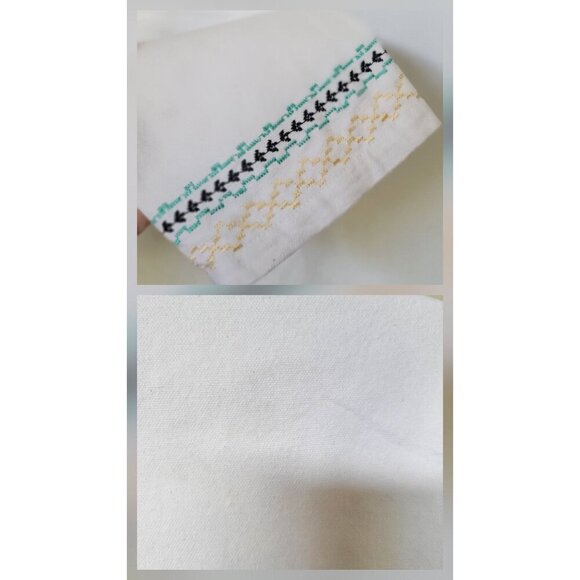 BFA Classic White Cottagecore Embroidered Denim Button Up Shaket SZ S - Picture 6 of 7